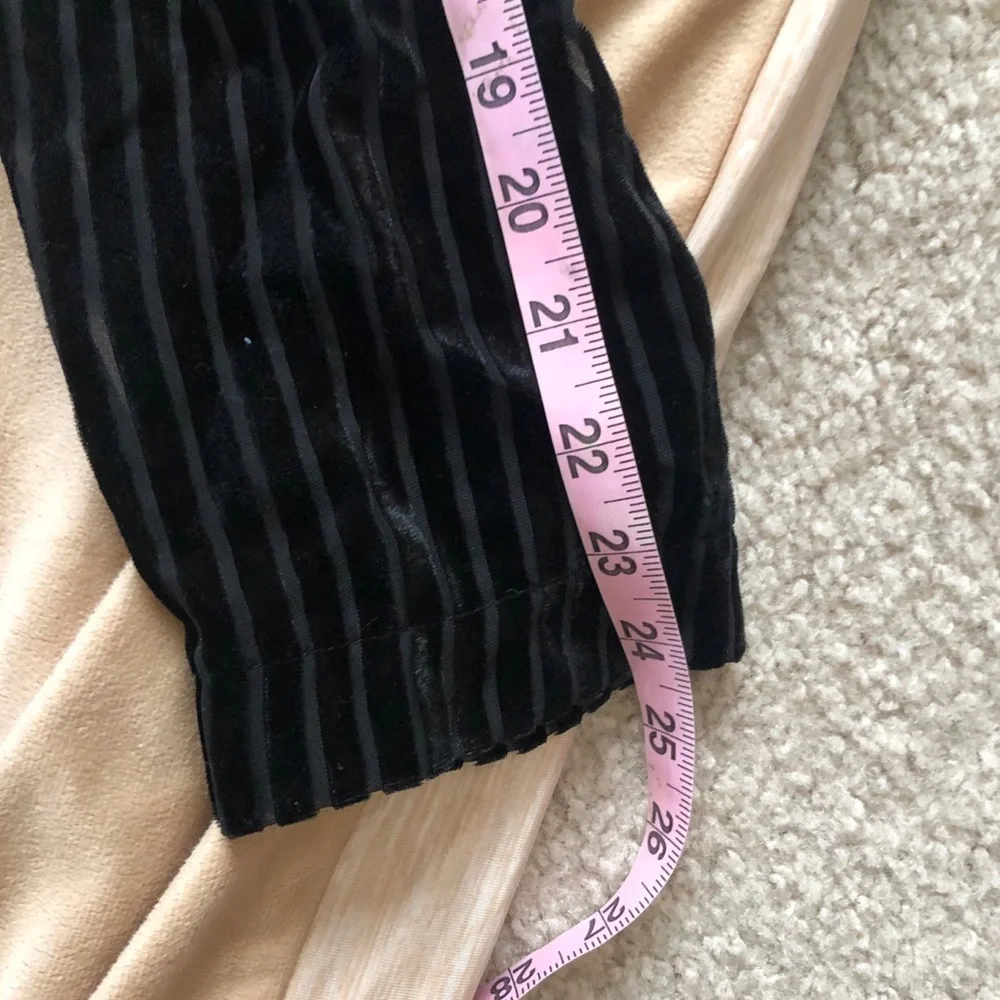 Knot Sisters EUC Velvet & Sheer Striped Black Cardigan Medium - Picture 14 of 14